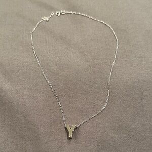 NWOT Valentino Garavani “Y” Silver Initial Pendant Necklace